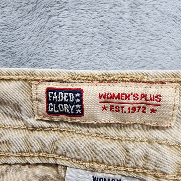 Vintage Faded Glory Skort Womens 20W Tan Cargo Mini Skirt Shorts Stretch Outdoor - Picture 5 of 10